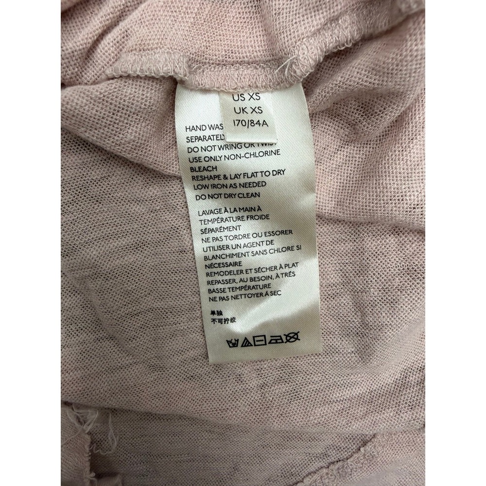 Free People‎ We The Free Linen Cotton Raw Hem Long Sleeve Top XS Pink - Picture 6 of 10